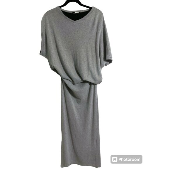KEDZIOREK Maxi Dress Ribbed Minimalistic Lagenlook Grey size 40 (US 8) - Picture 2 of 10